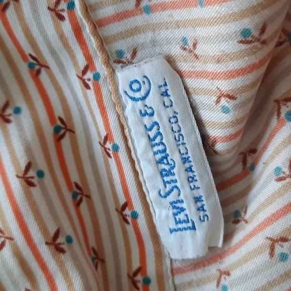 Levi Strauss and Co vintage 1970s brown flowers button down blouse small - Picture 6 of 9